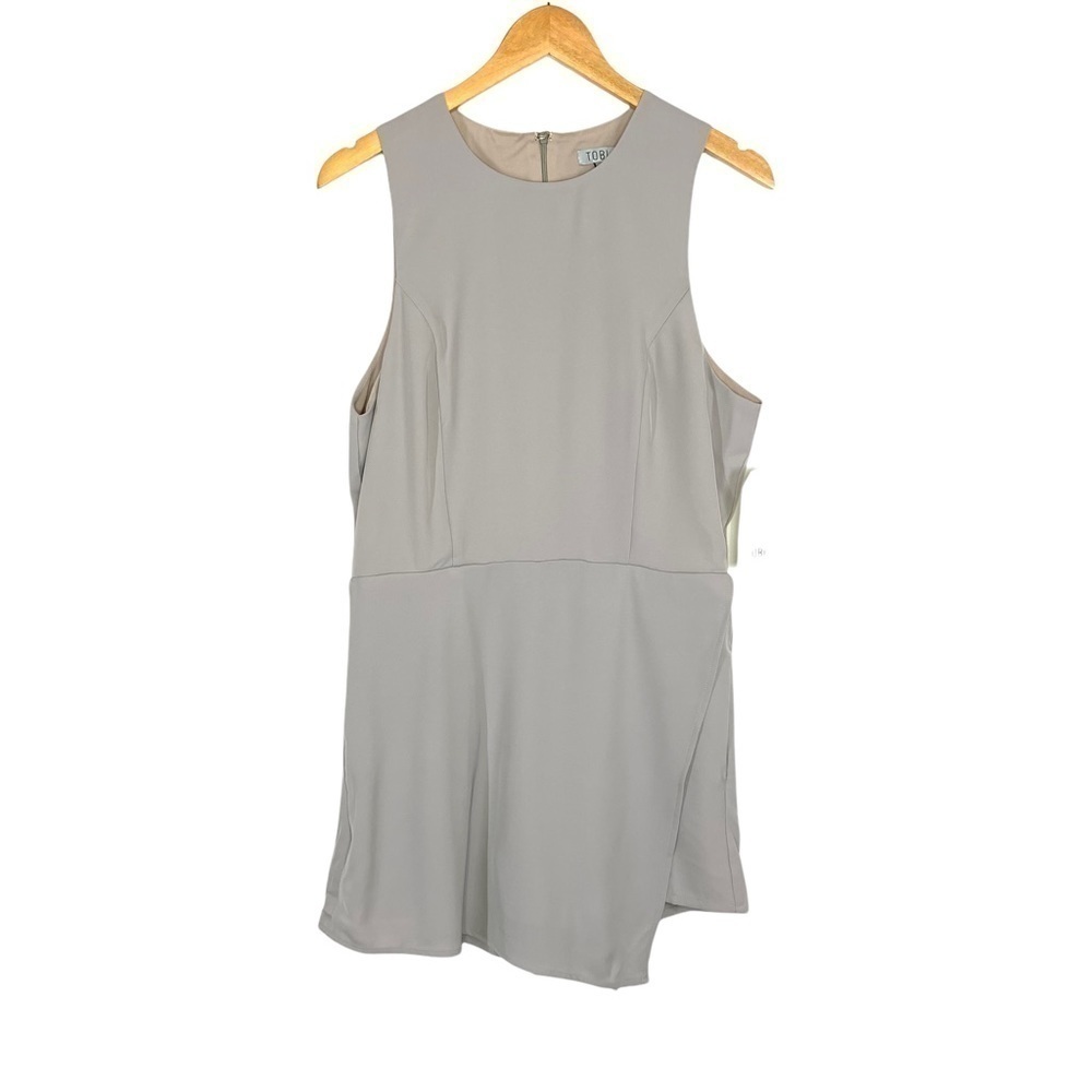 Tobi Womens Sleeveless Faux Wrap Romper Size Large Gray Lined